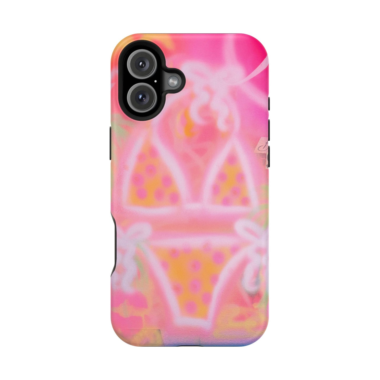 MagSafe "yellow polka dot bikini" airbrush iPhone case