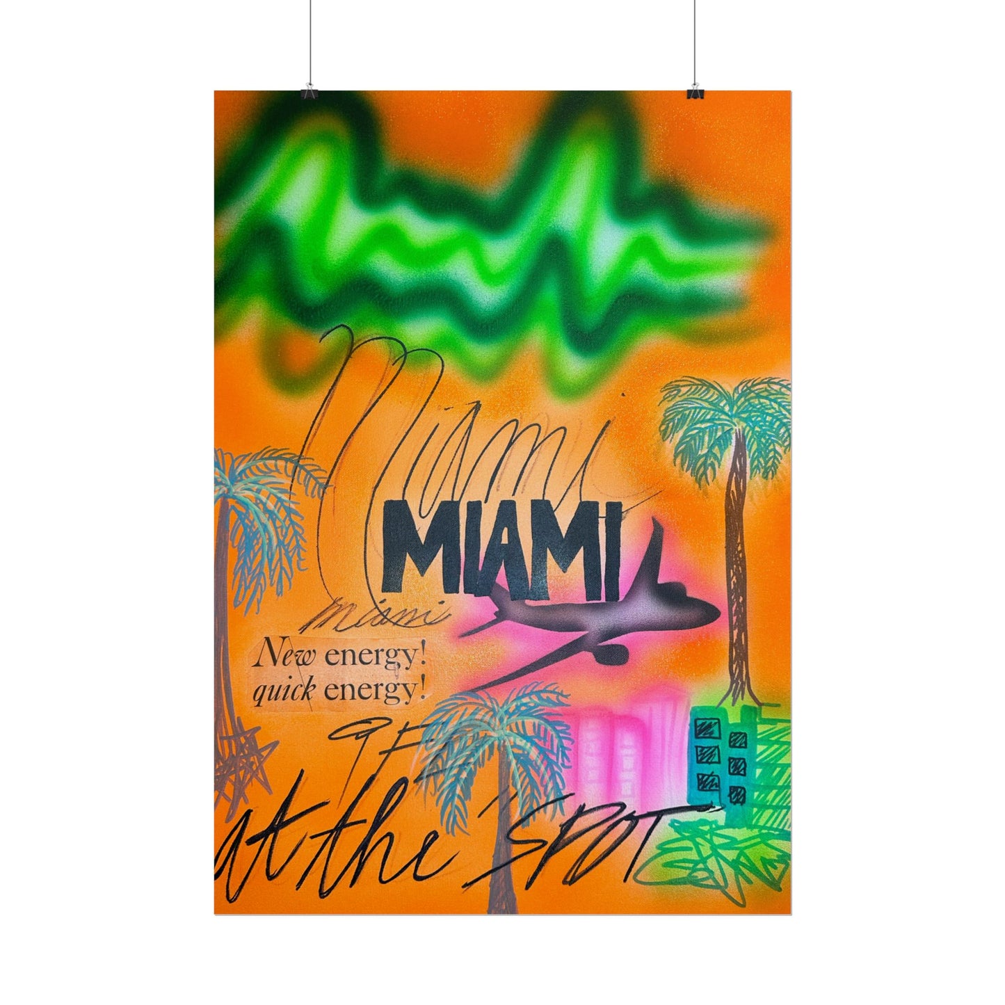 "miami, fl" airbrush rolled print