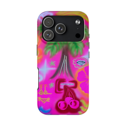 "neon pink palms" airbrush iPhone case