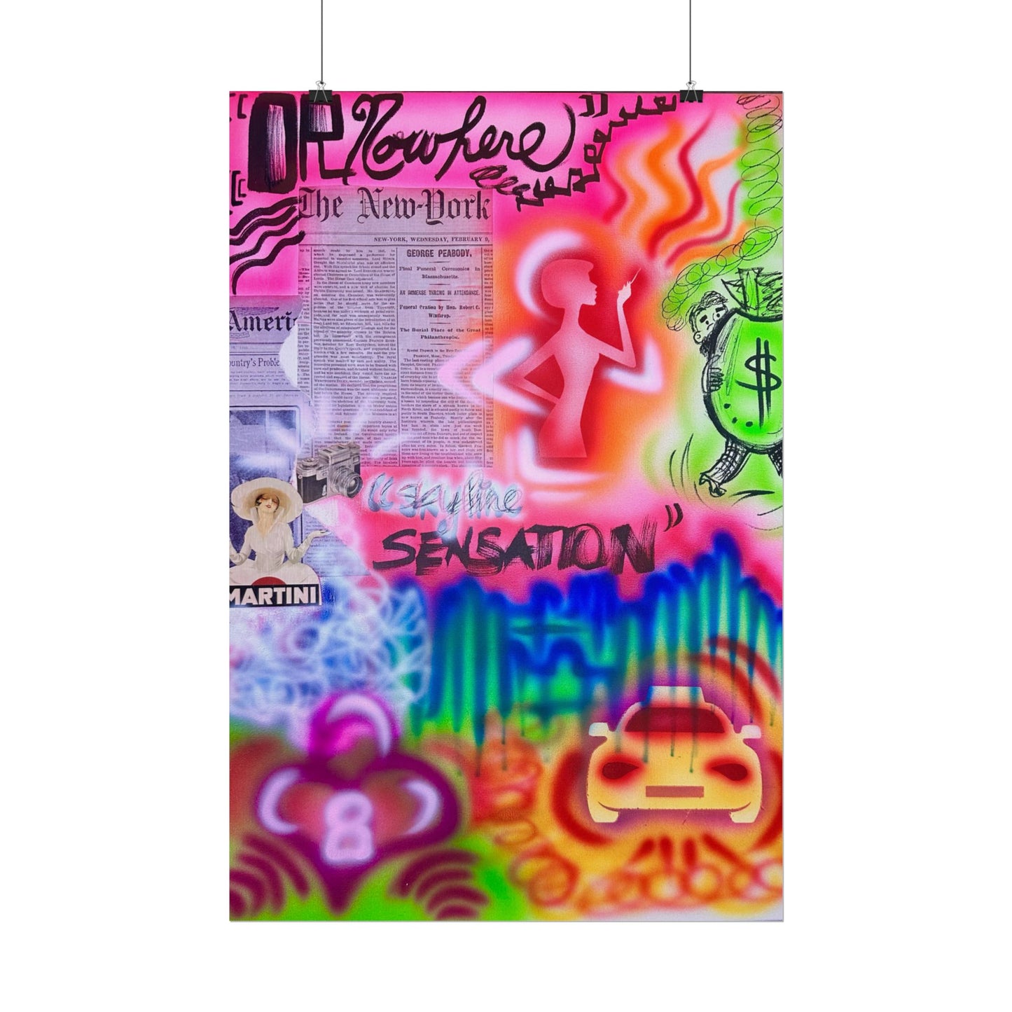 "skyline sensation" airbrush rolled print