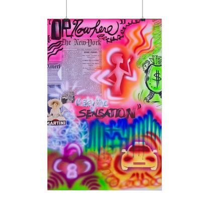 "skyline sensation" airbrush rolled print