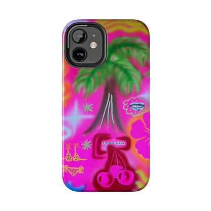 "neon pink palms" airbrush iPhone case