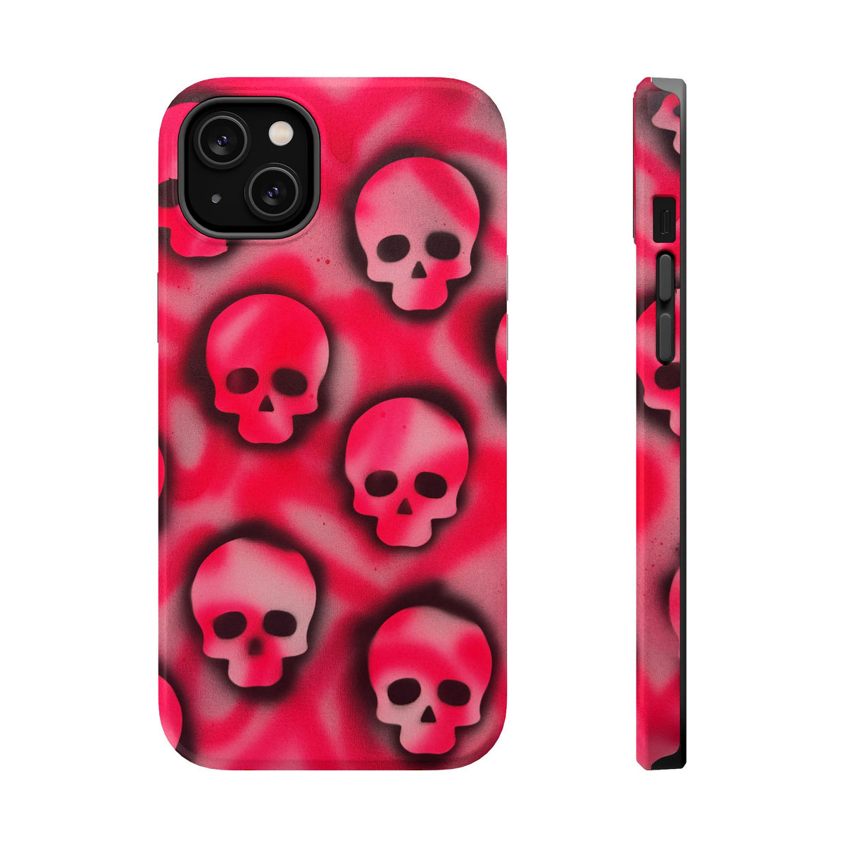 MagSafe "pink skully" airbrush iPhone case
