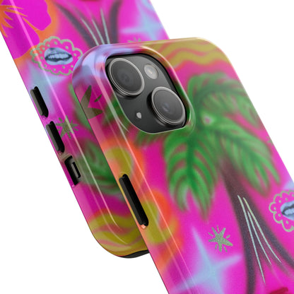 "neon pink palms" airbrush iPhone case