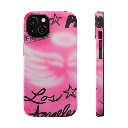 MagSafe "pinke Engelsflügel" Airbrush iPhone Hülle