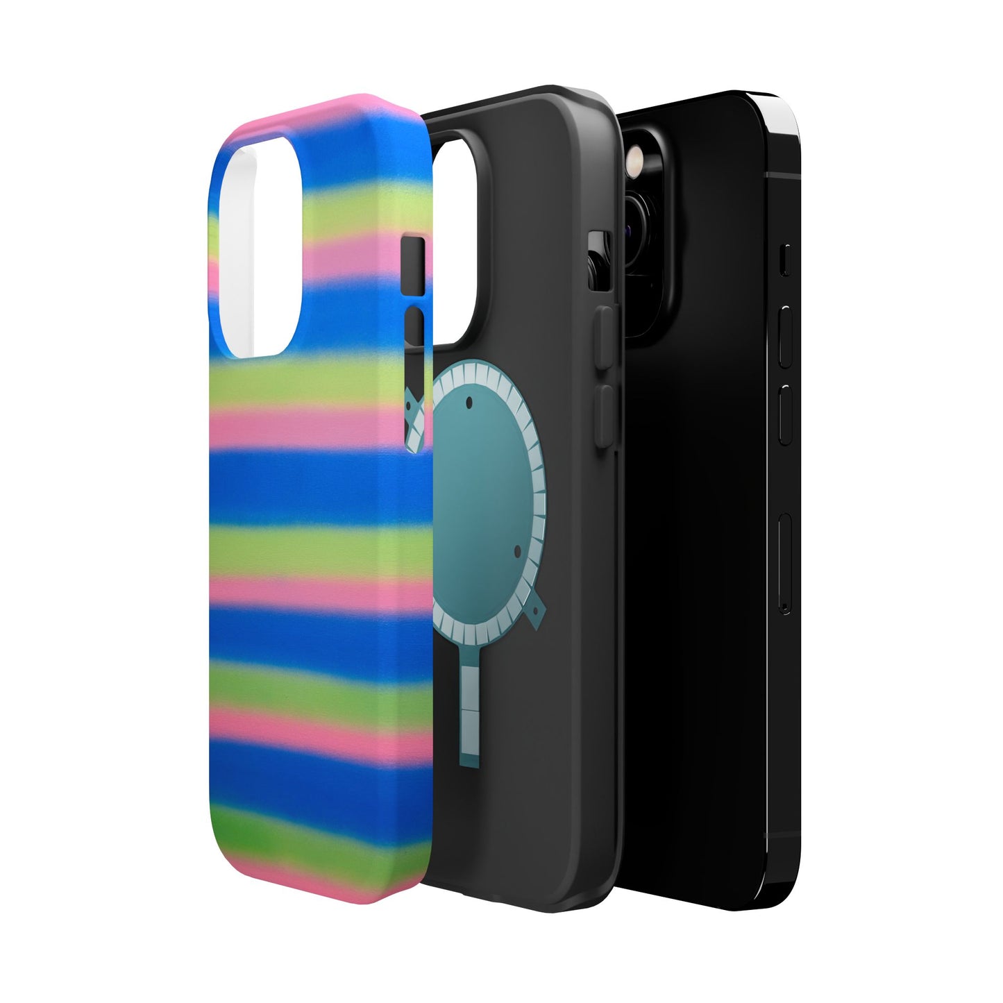 MagSafe "sherbet stripes" airbrush iPhone case