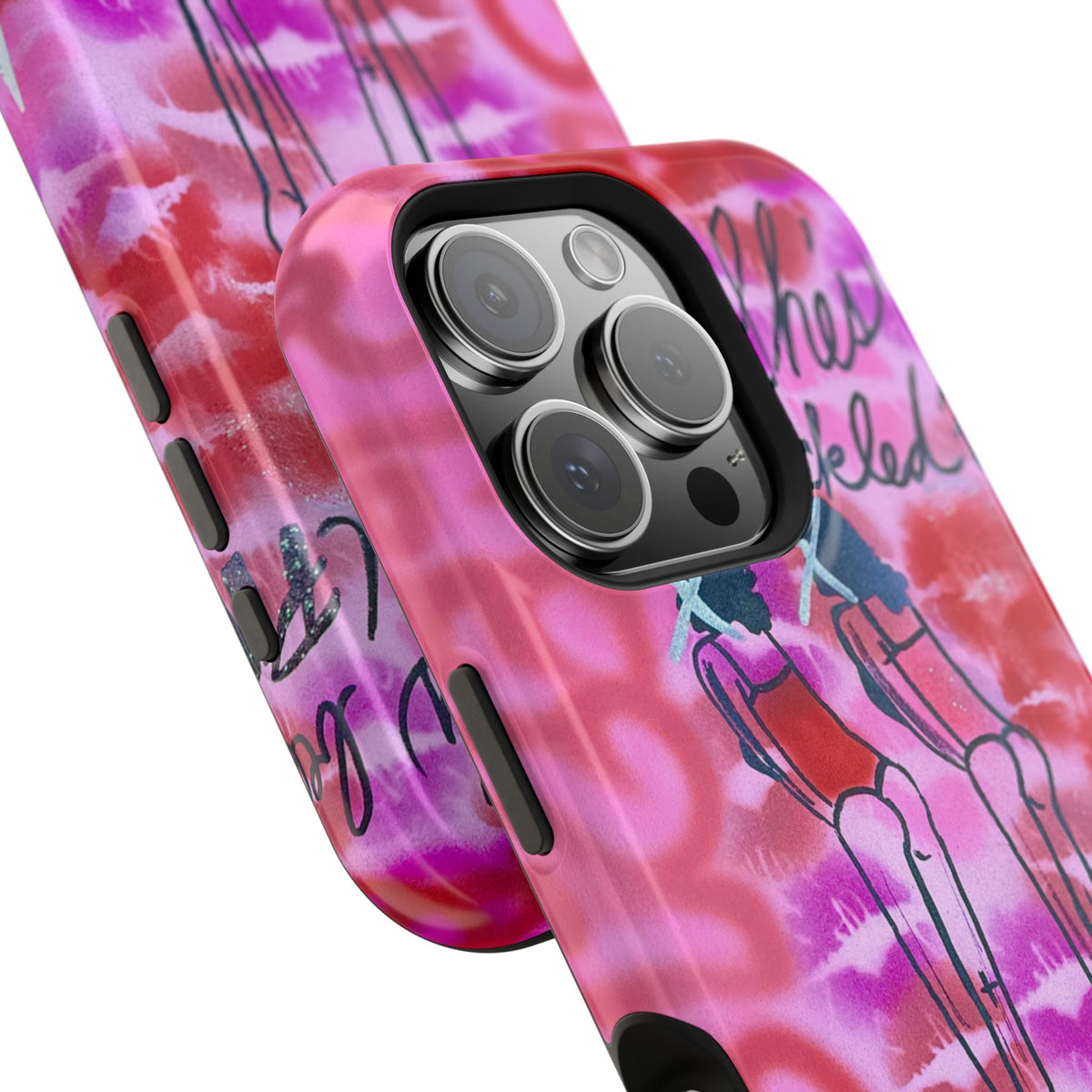 MagSafe "tickled pink" airbrush iPhone case