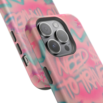 MagSafe "need $$ to travel" airbrush iPhone case