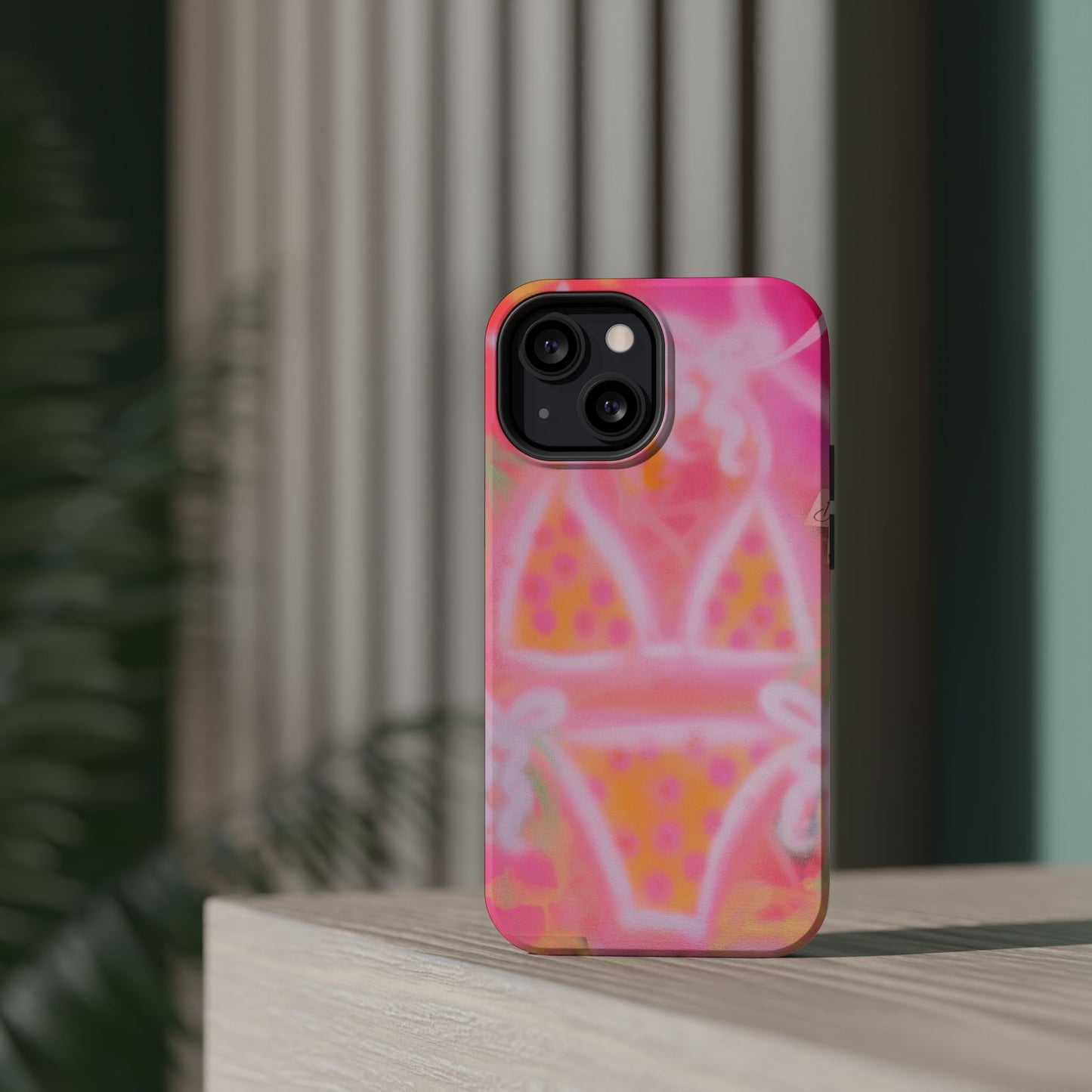 MagSafe "yellow polka dot bikini" airbrush iPhone case