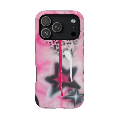 MagSafe "pink cheetah" airbrush iPhone case