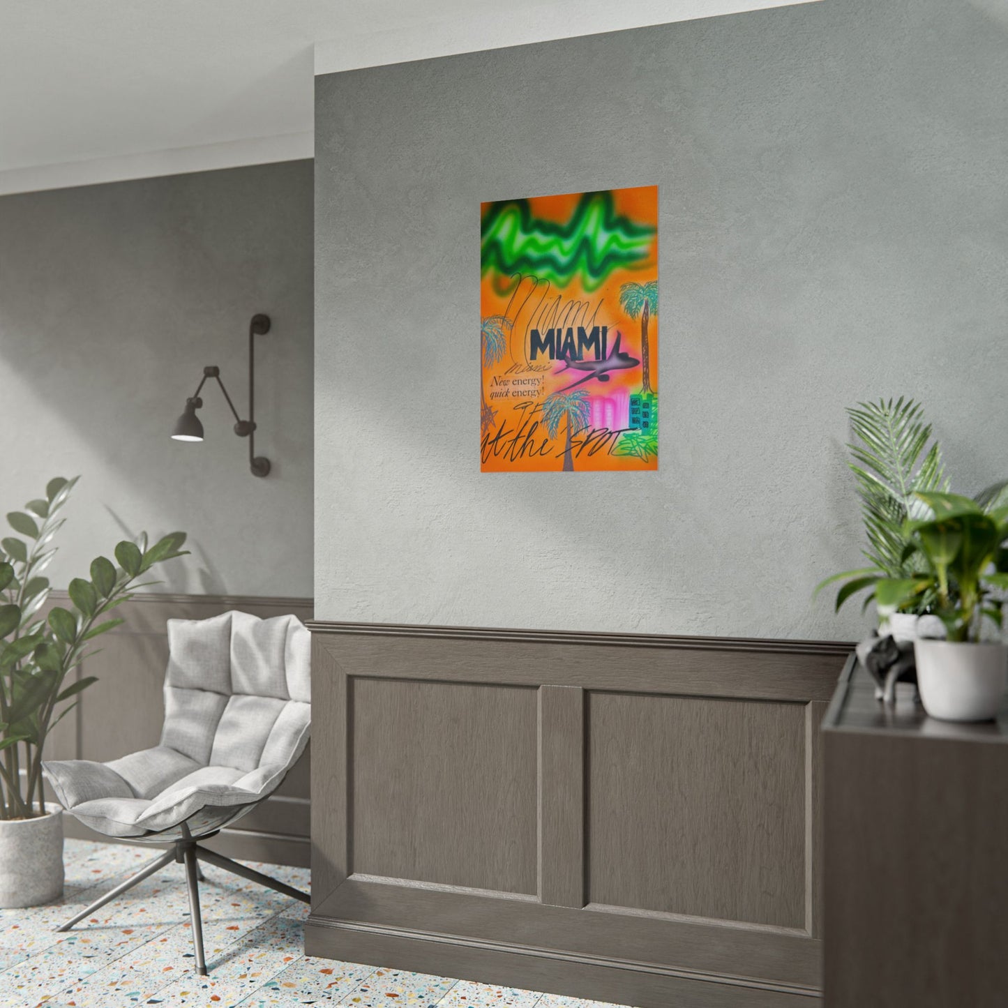"miami, fl" airbrush rolled print
