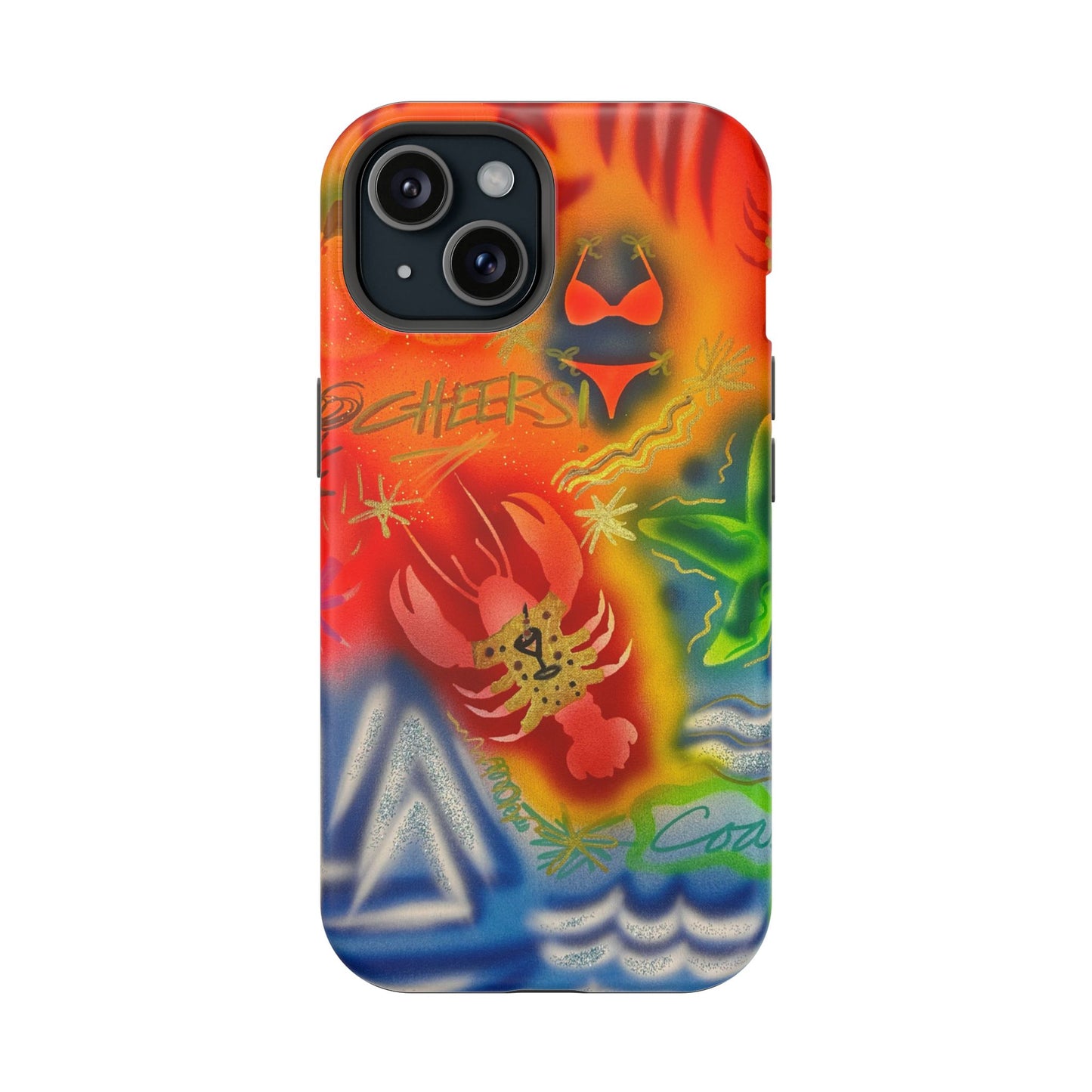 MagSafe "tipsy lobster" airbrush iPhone case
