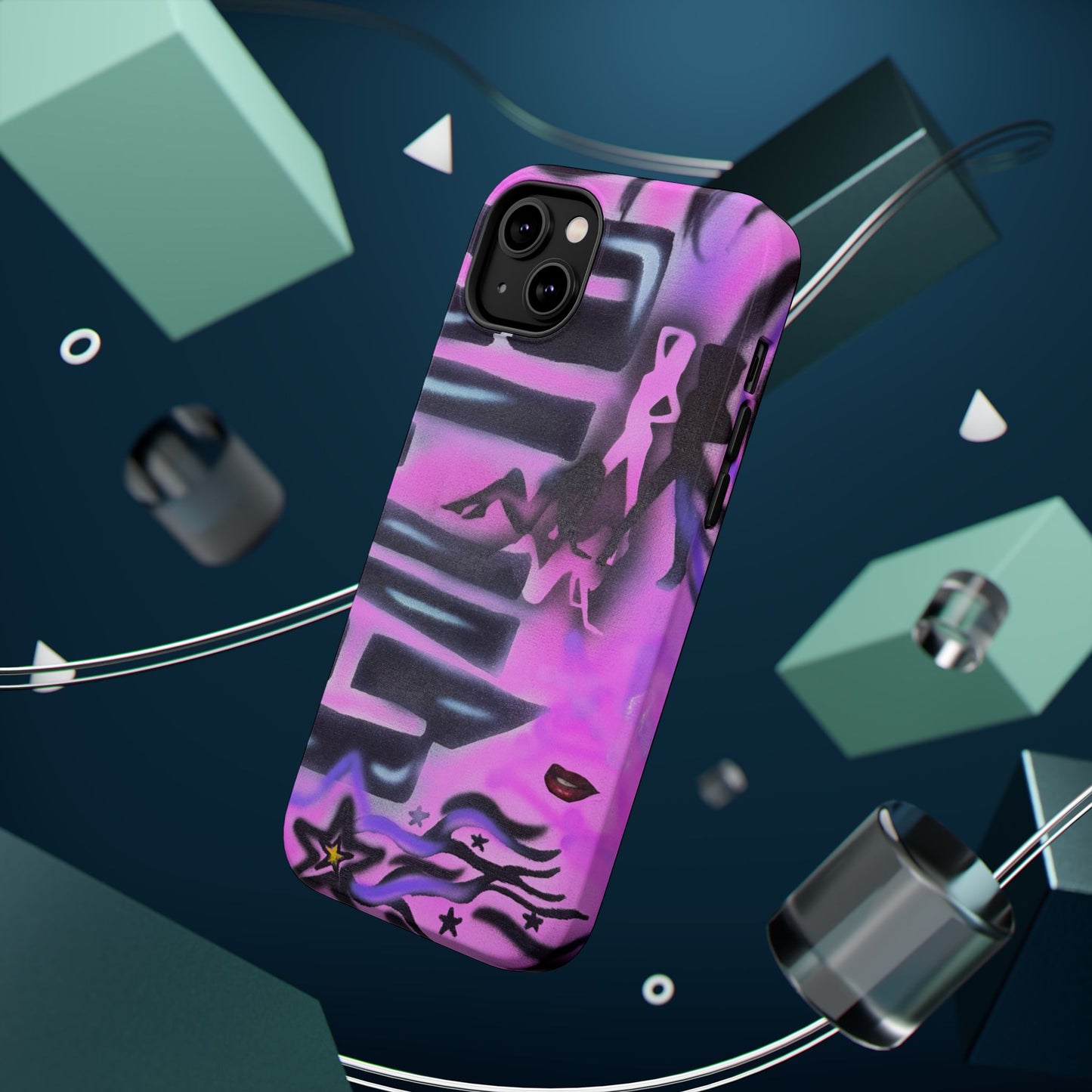 MagSafe "neon nights" airbrush iPhone case