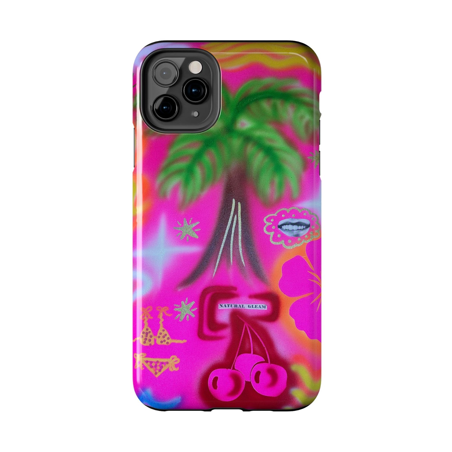 "neon pink palms" airbrush iPhone case