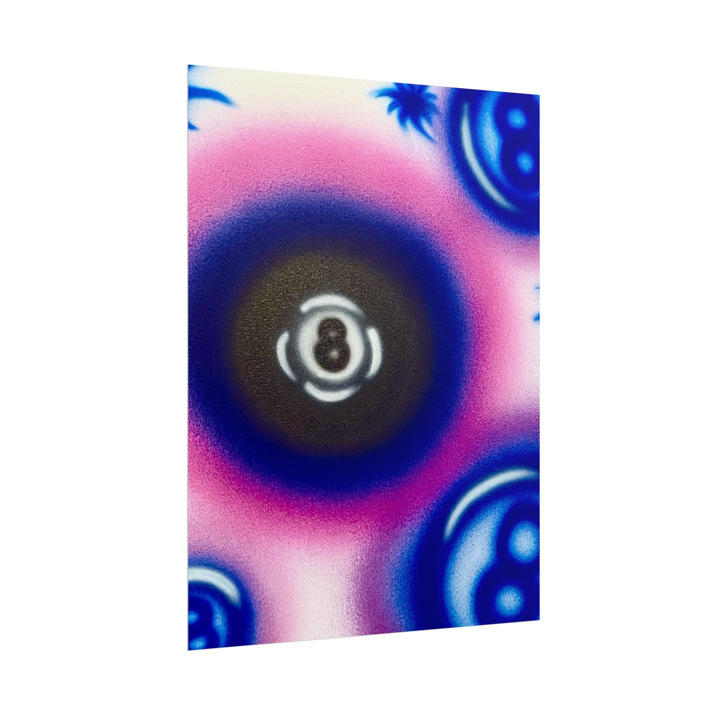 "magic 8" airbrush rolled print