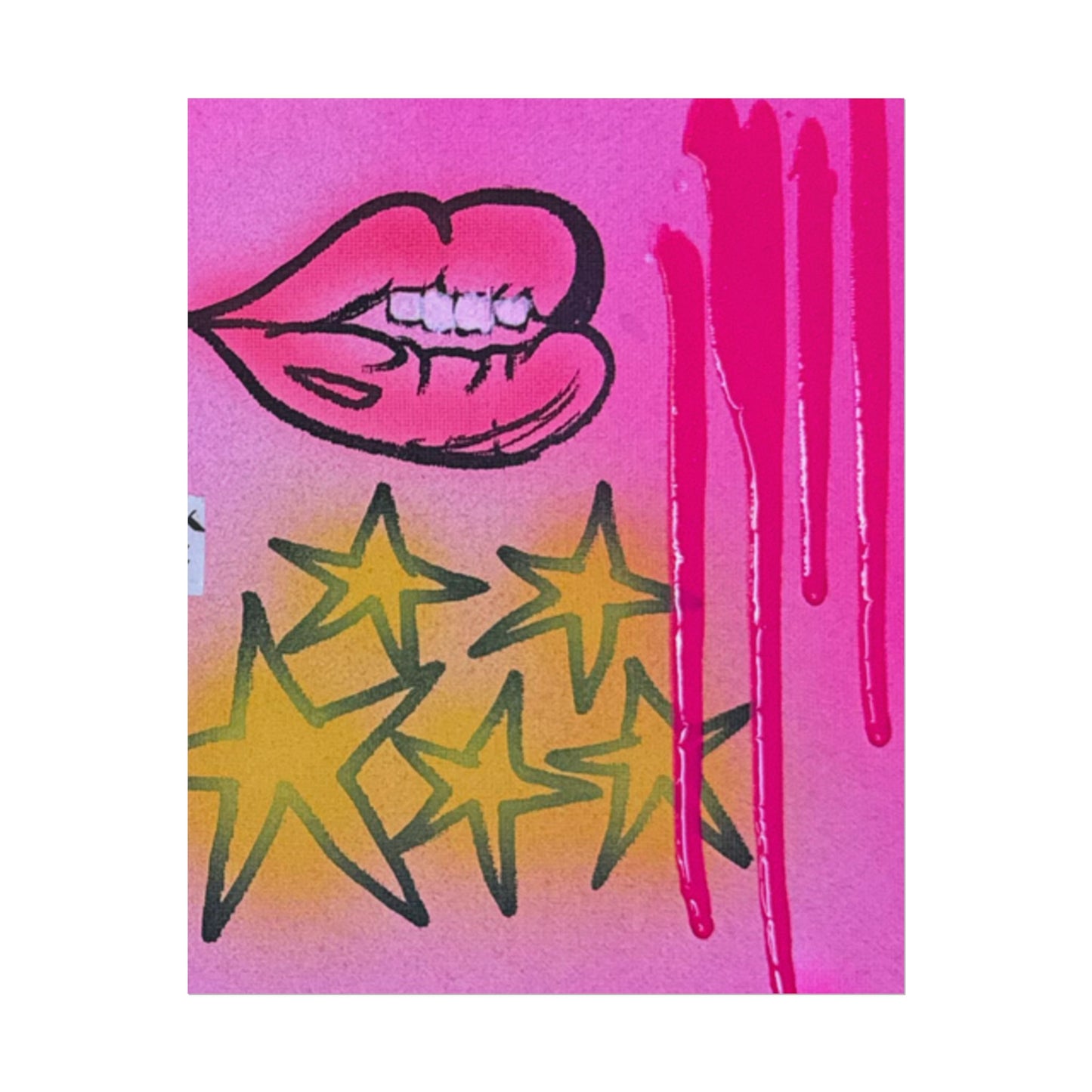 "star drip" airbrush rolled print