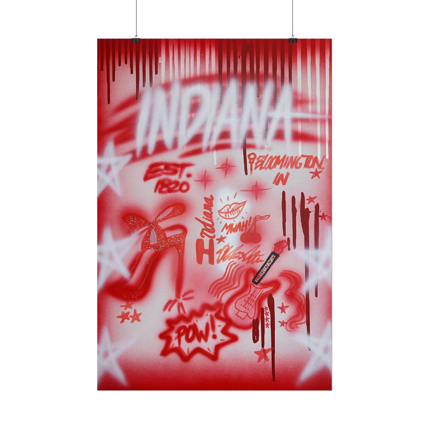 "indiana" airbrush rolled print