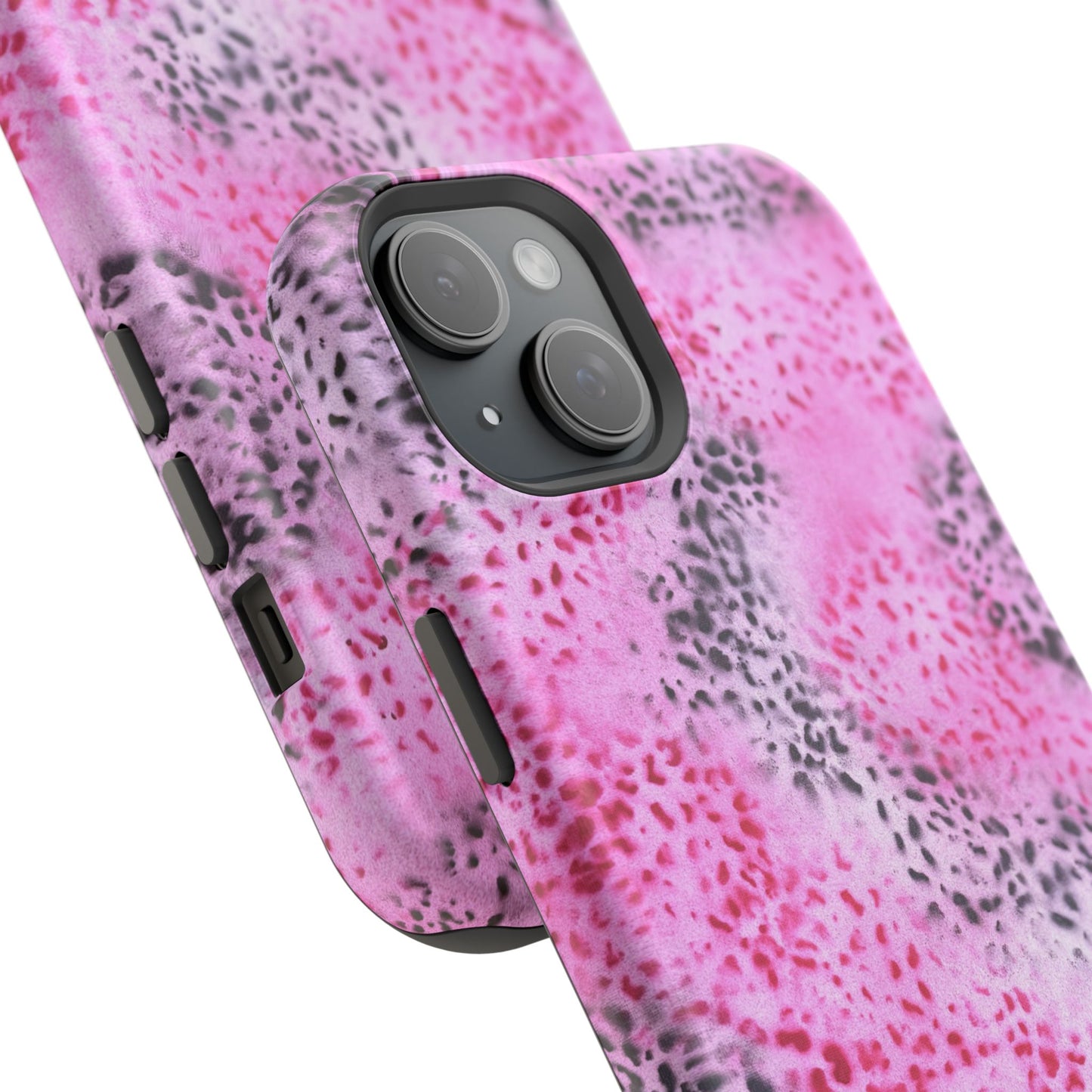 MagSafe "pink cheetah" airbrush iPhone case