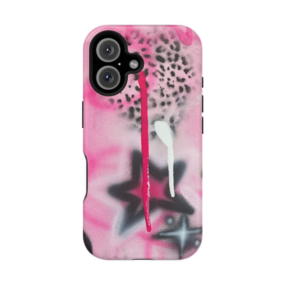 MagSafe "pink cheetah" airbrush iPhone case