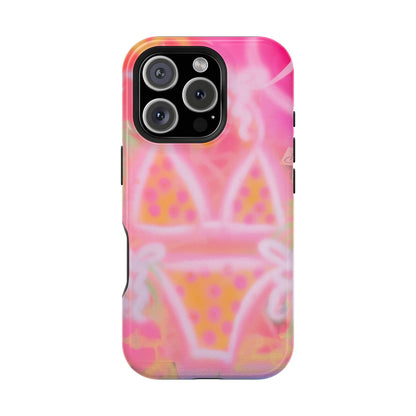 MagSafe "yellow polka dot bikini" airbrush iPhone case
