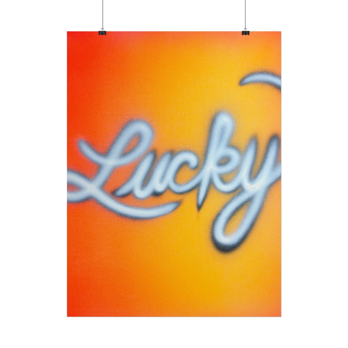 "lucky" airbrush rolled print