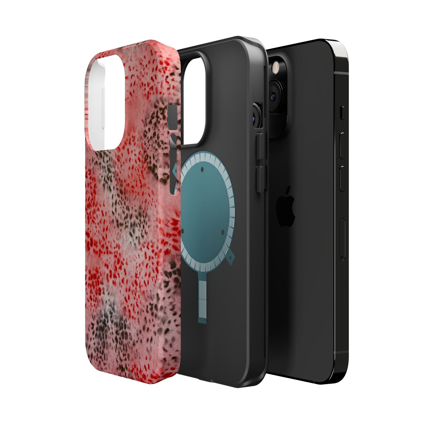 MagSafe "red cheetah" airbrush iPhone case