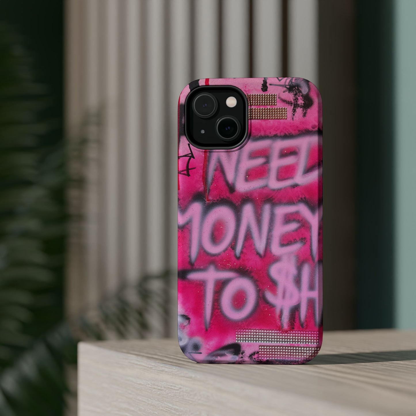 MagSafe "need $$ to shop" airbrush iPhone case