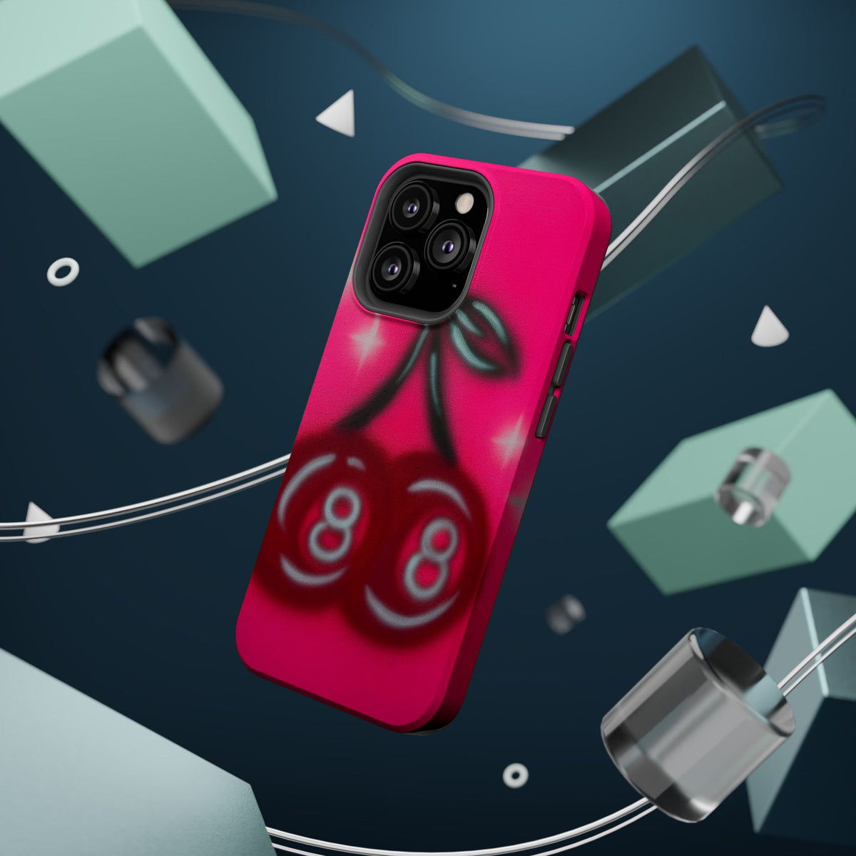 MagSafe "cherry 8ball" airbrush iPhone case