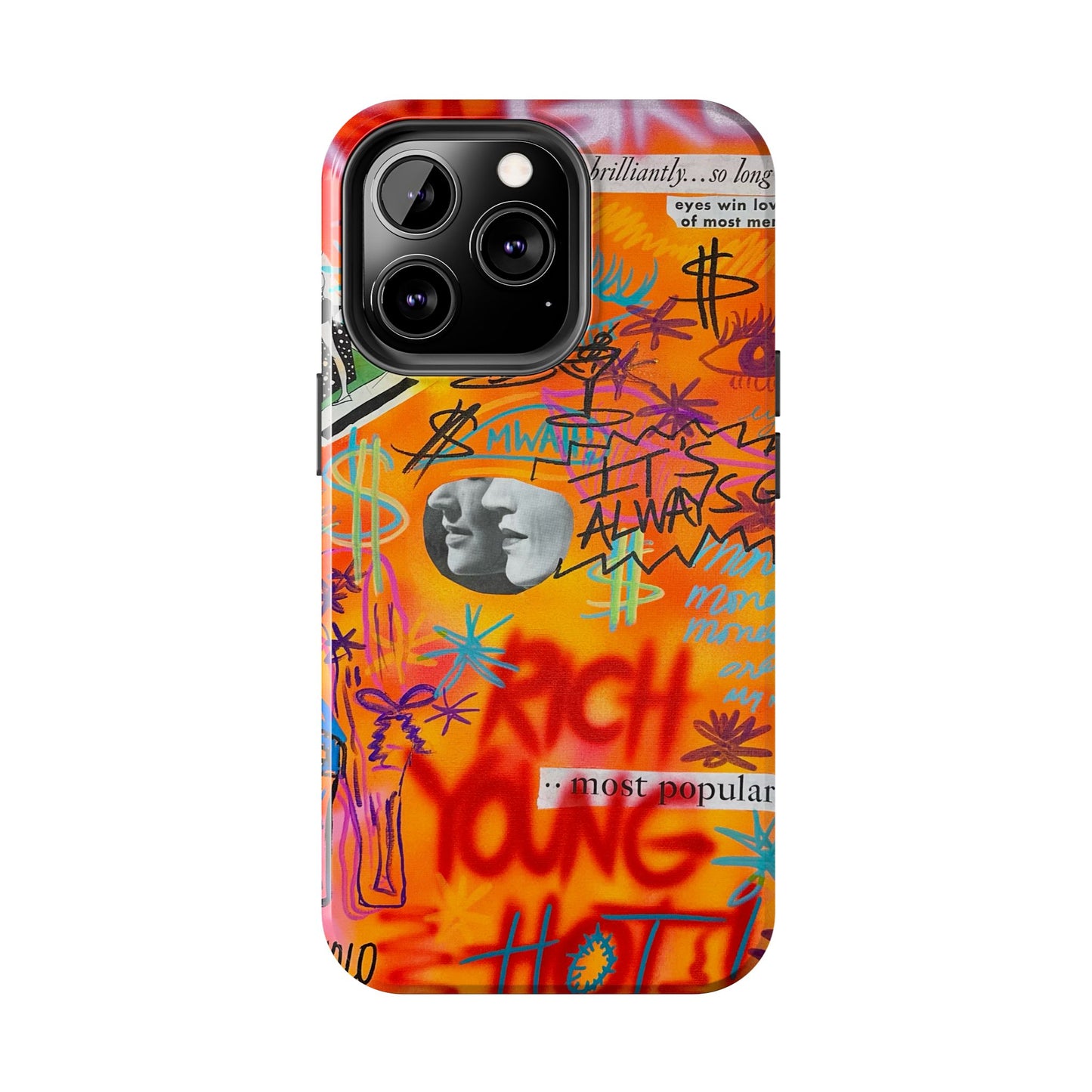 "young, rich, hot!" airbrush iPhone case