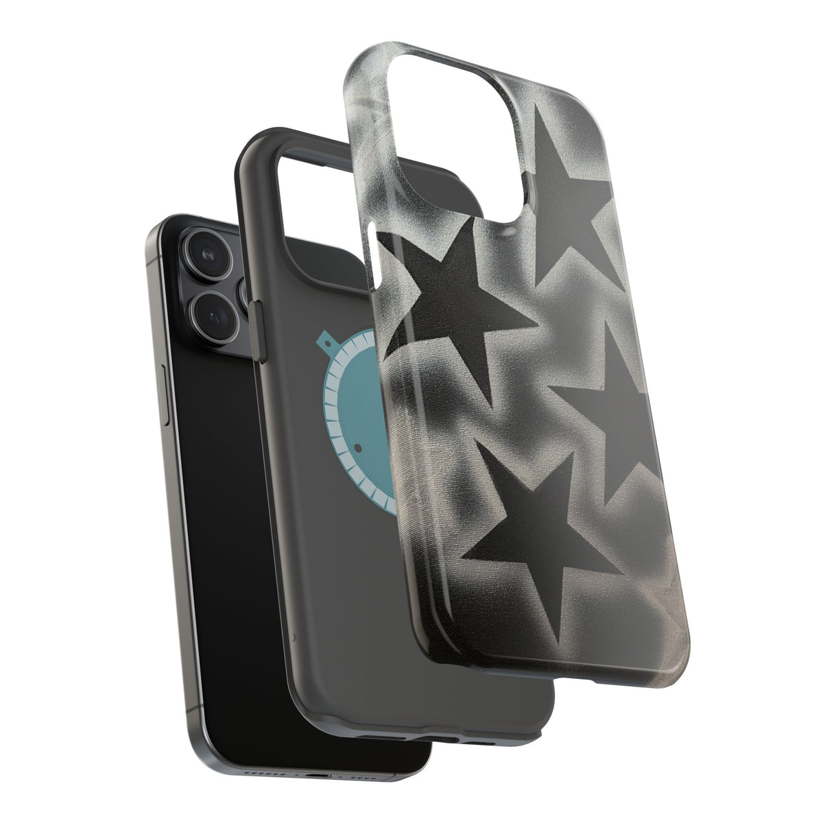 MagSafe "chrome stars" airbrush iPhone case