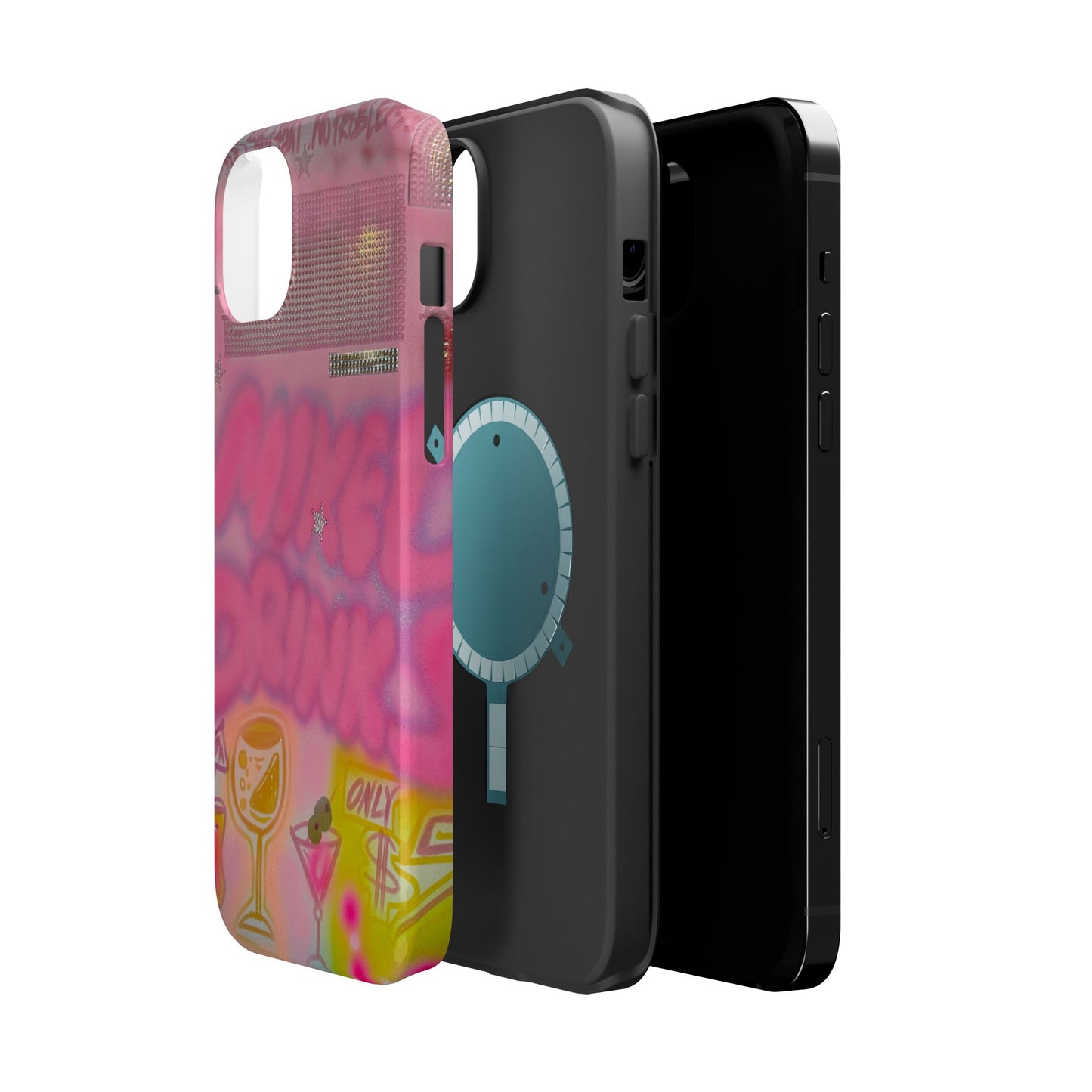 MagSafe "mixed drinks" airbrush iPhone case