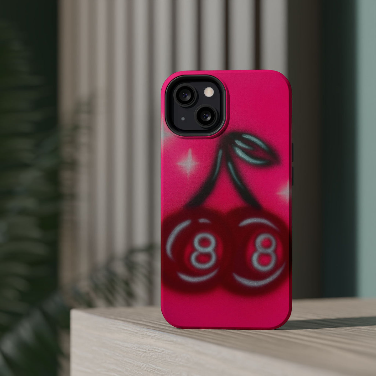 MagSafe "cherry 8ball" airbrush iPhone case