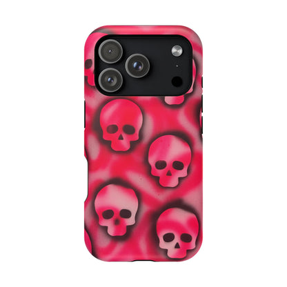 MagSafe "pink skully" airbrush iPhone case