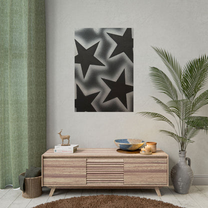 "chrome stars" airbrush rolled print