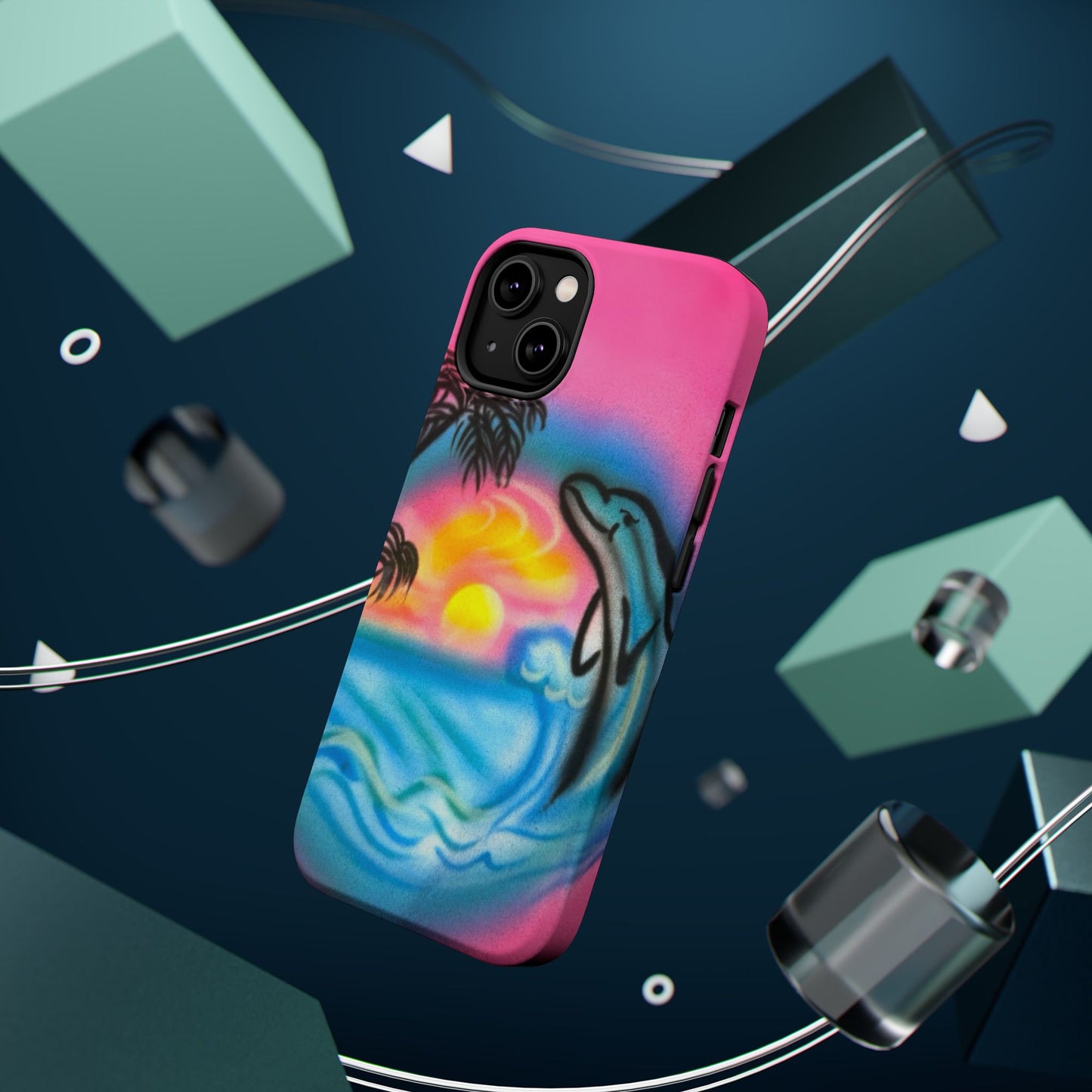 MagSafe "Delfinliebe" Airbrush iPhone-Hülle