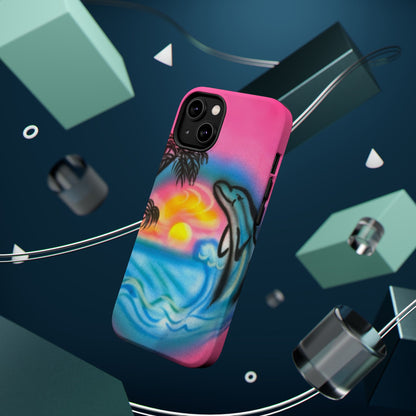 MagSafe "Delfinliebe" Airbrush iPhone-Hülle