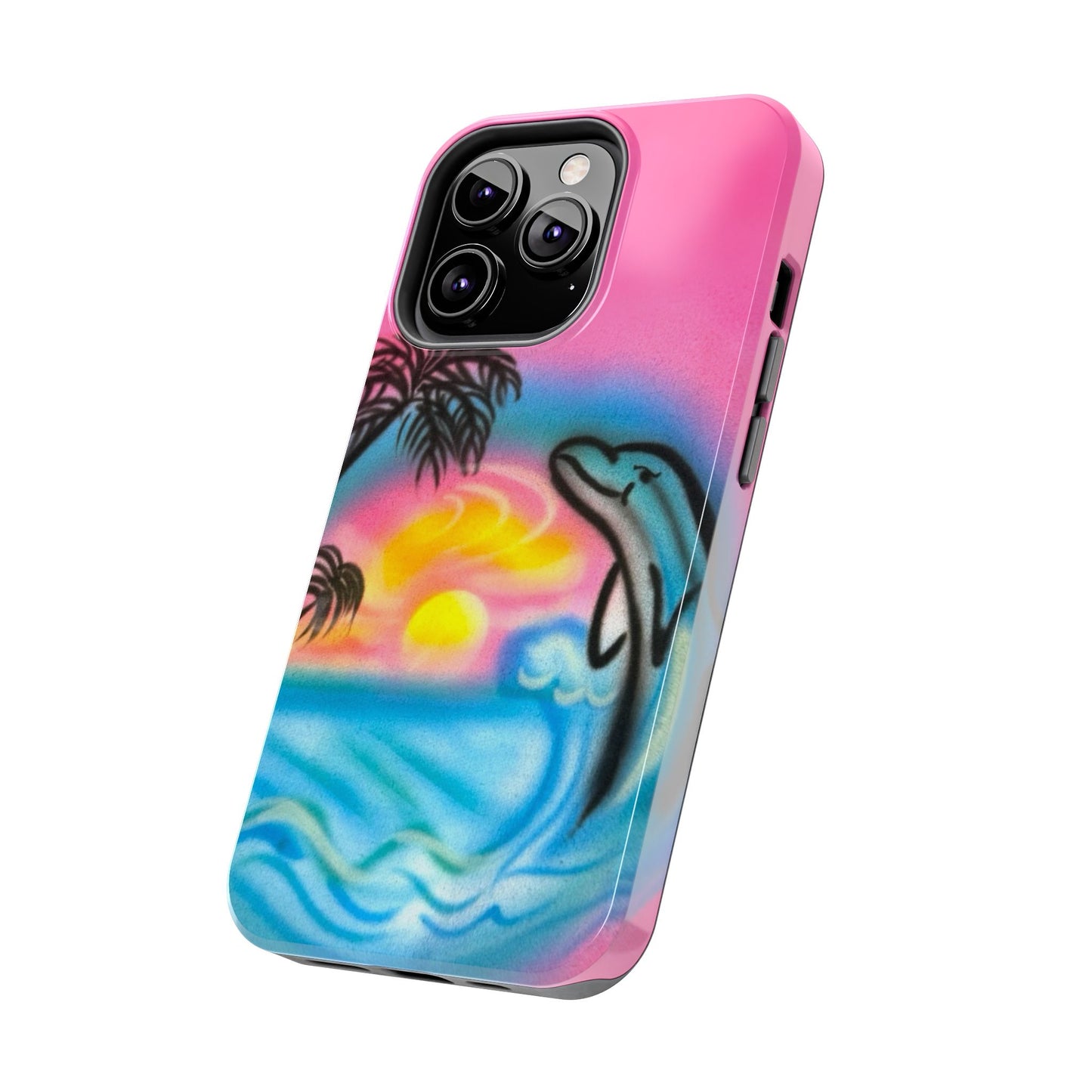 "dolphin love" airbrush iPhone case