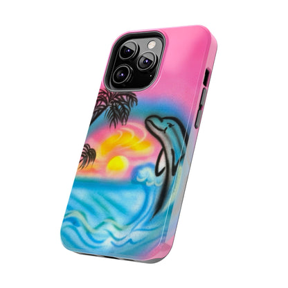 "dolphin love" airbrush iPhone case