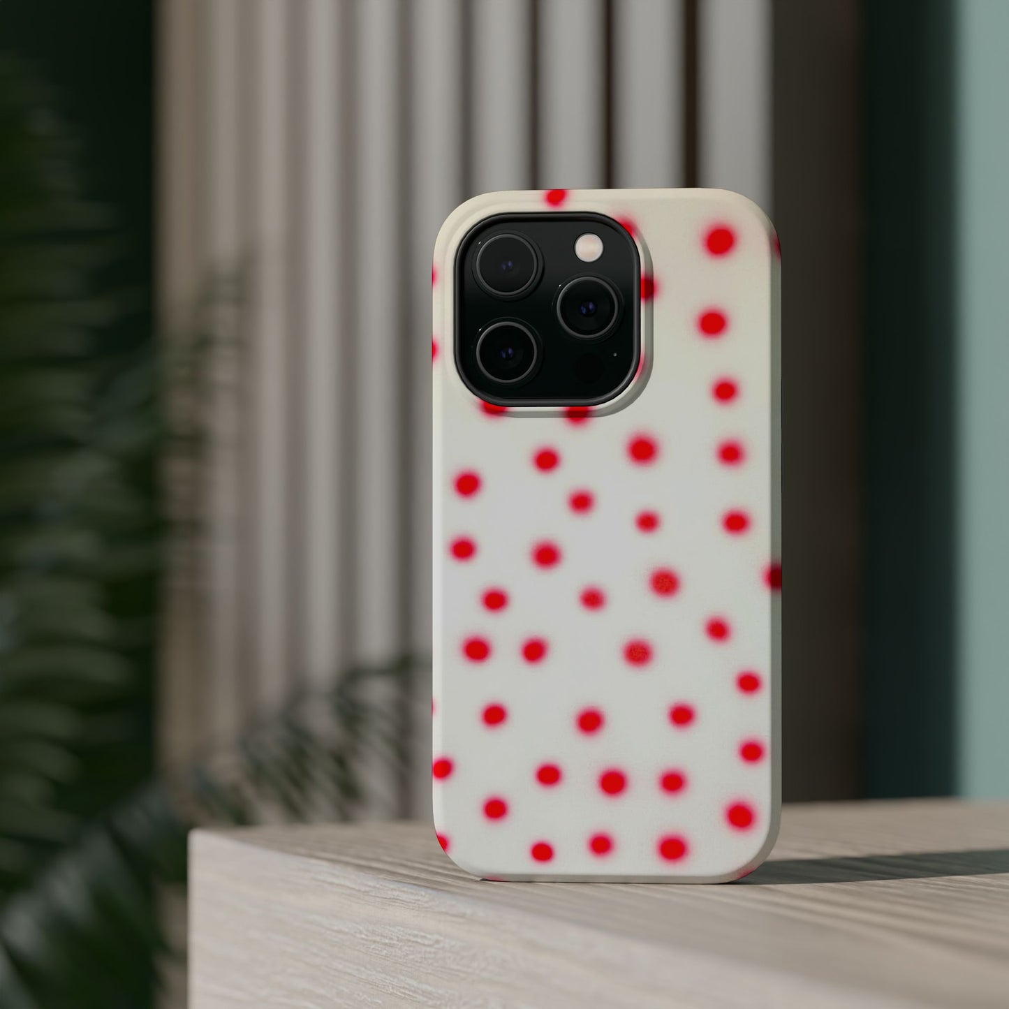 MagSafe "vanilla cherry polka dot" airbrush iPhone case