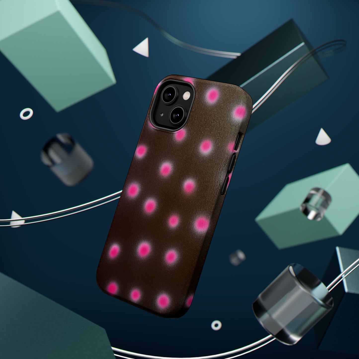 MagSafe "cherry mocha polka dot" airbrush iPhone case