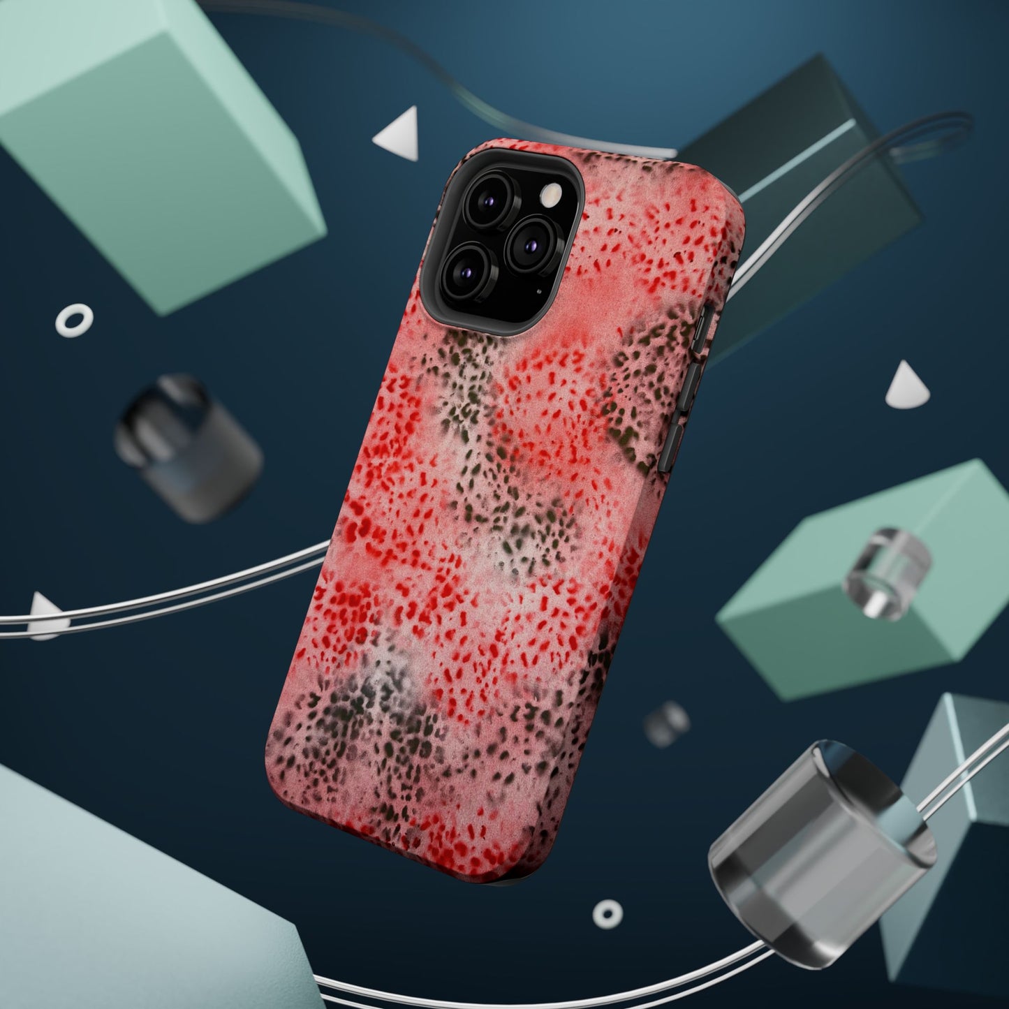 MagSafe "red cheetah" airbrush iPhone case