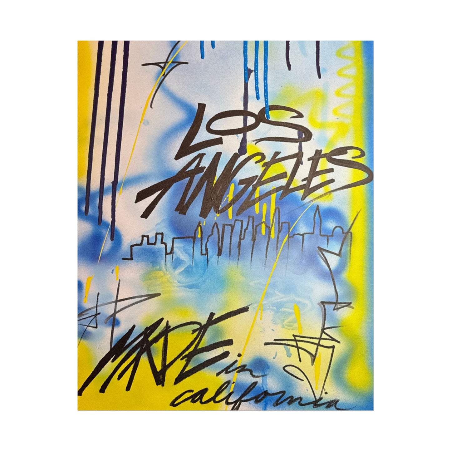 "los angeles" airbrush rolled print