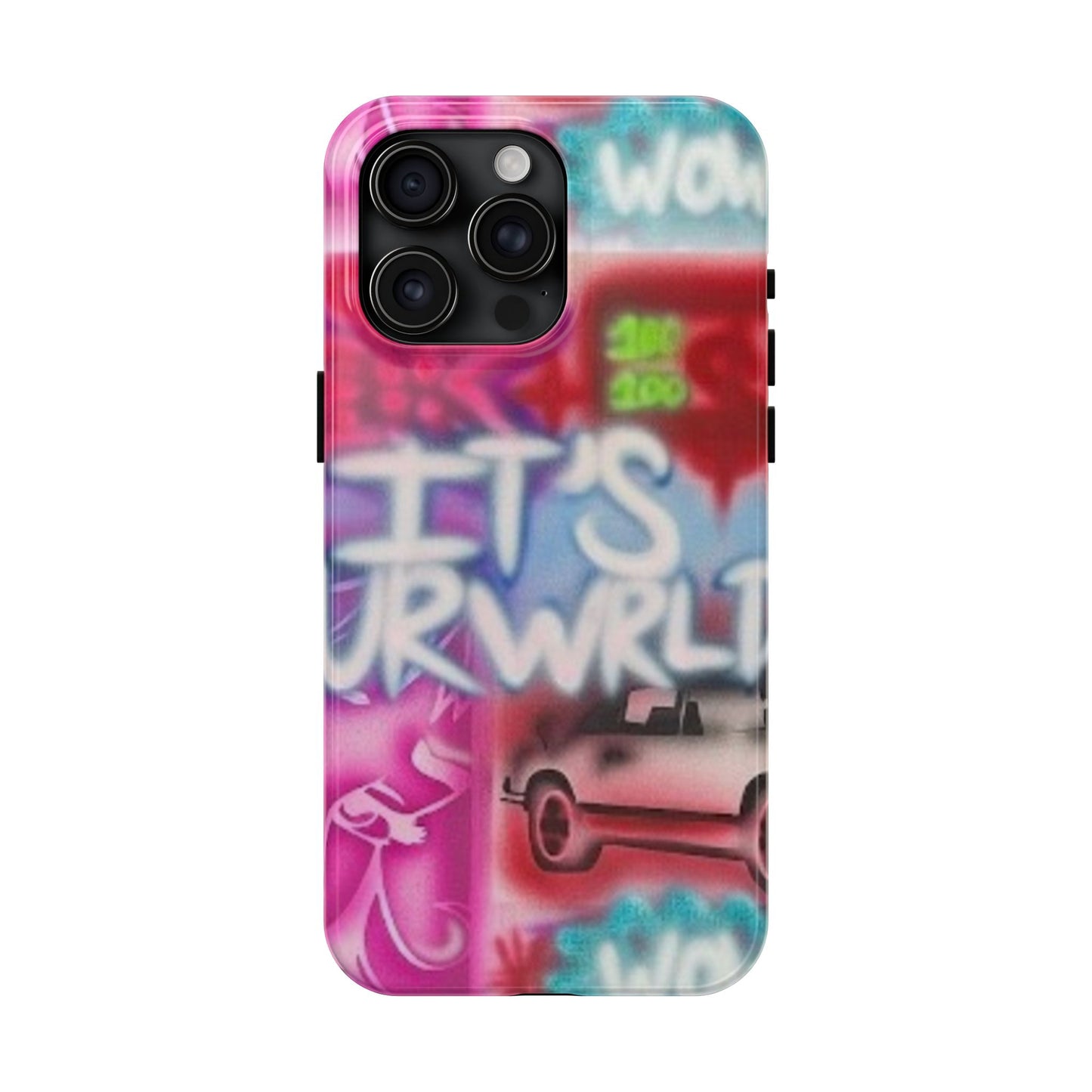 "it's ur WRLD" airbrush iPhone case