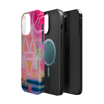 MagSafe "santa monica strawberry" airbrush iPhone case