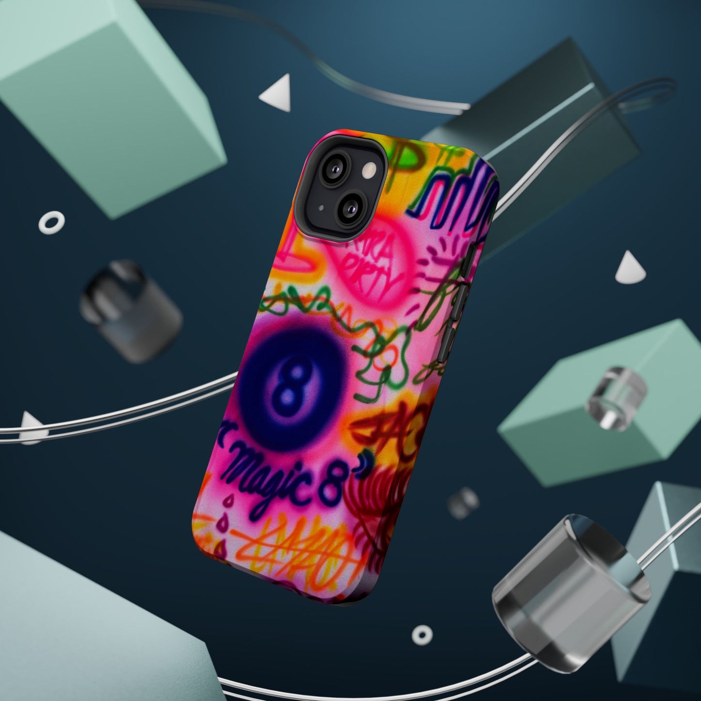 MagSafe "farbenfrohes Chaos" Airbrush-iPhone-Hülle