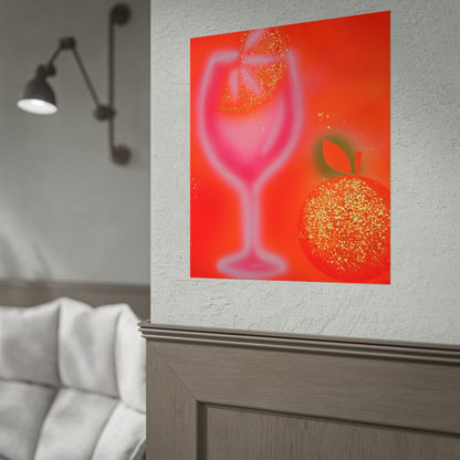 "aperol spritz" airbrush rolled print