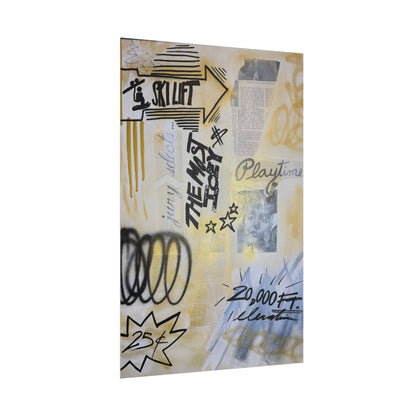 "golden glacier" airbrush rolled print