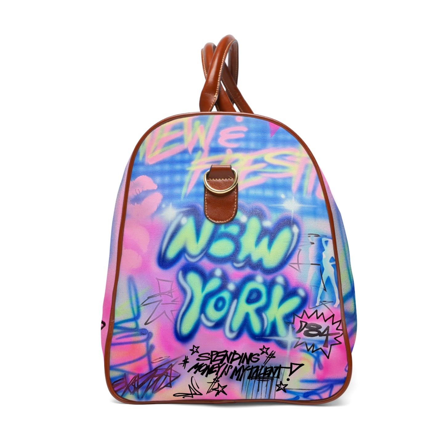 "spending $$ is my talent" airbrush waterproof travel bag