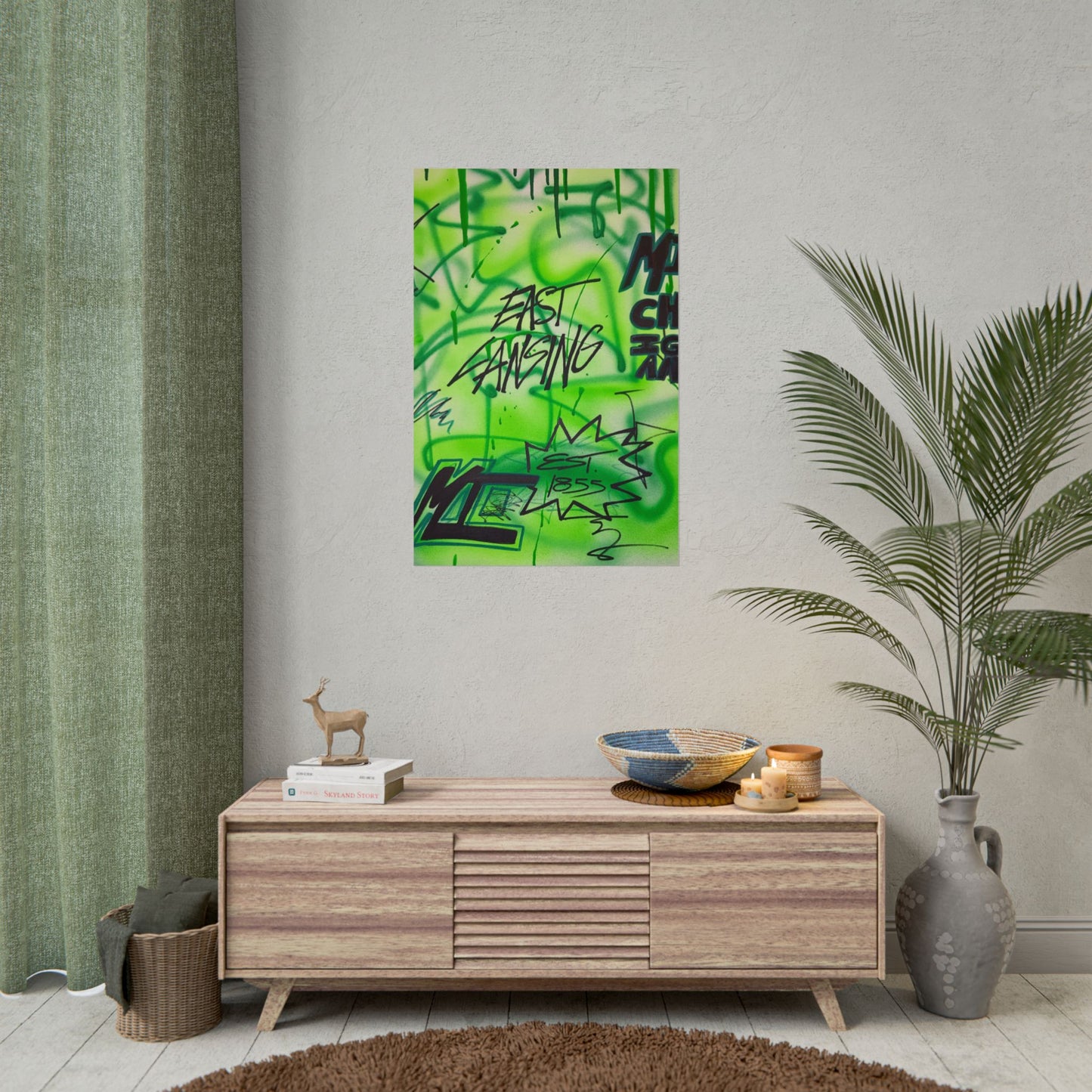 "east lansing, mi" airbrush rolled print