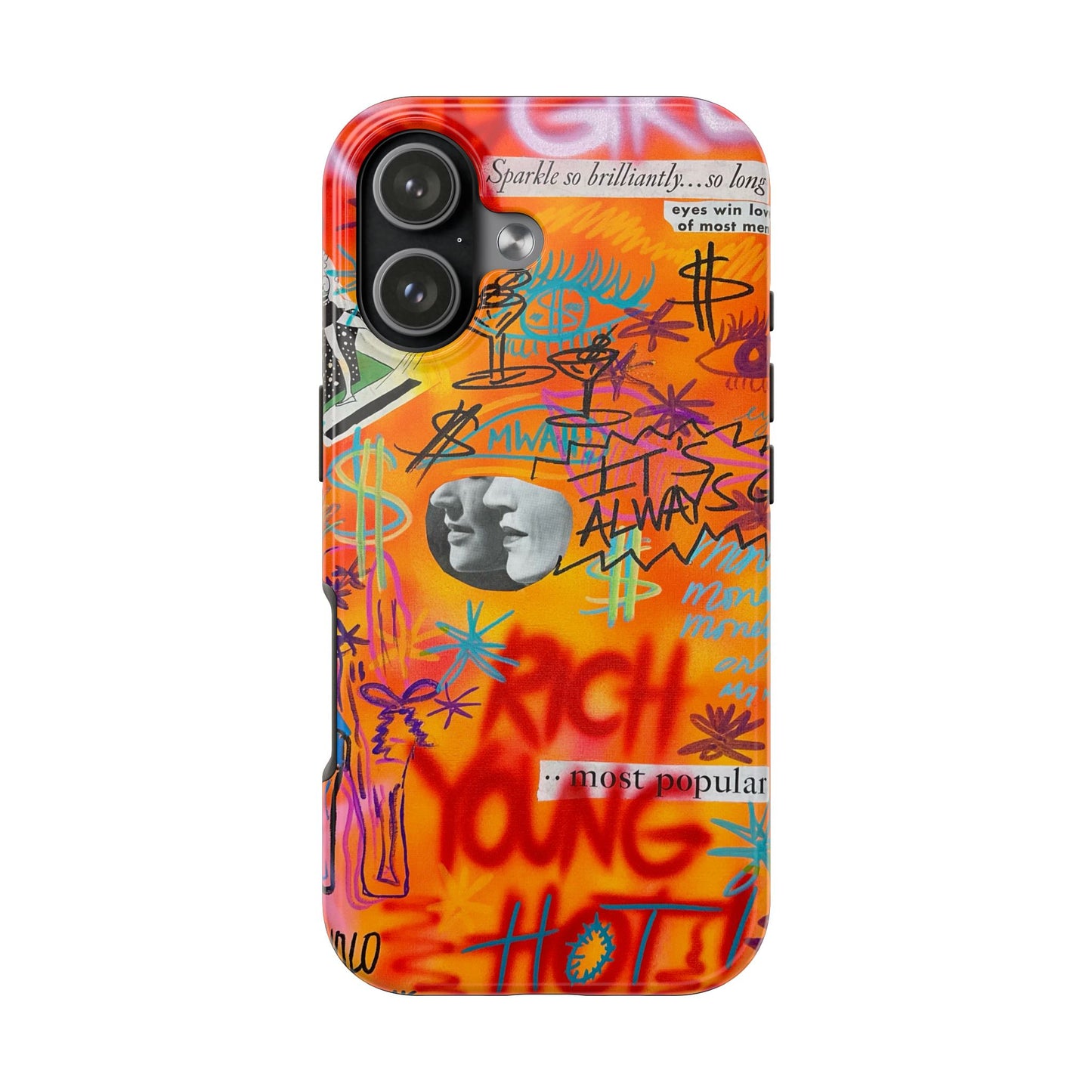 "young, rich, hot!" airbrush iPhone case